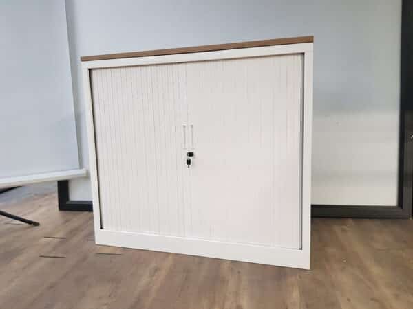 Roldeurkast 105 wit met topblad - Afbeelding 6