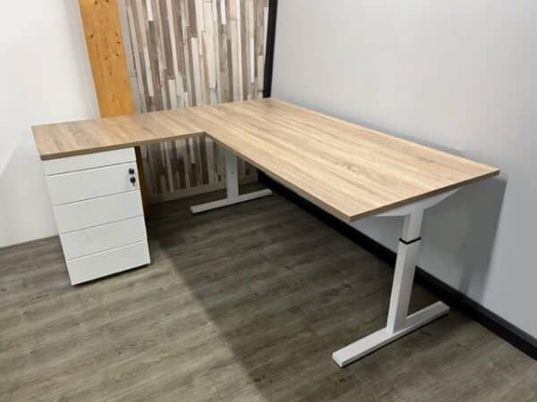 T- line Hoekbureau + standcontainer dossierlade