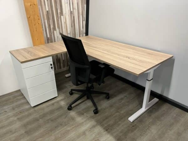 T- line Hoekbureau + standcontainer dossierlade