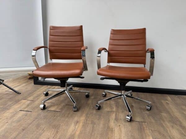 Bureaustoel bruin kunstleder