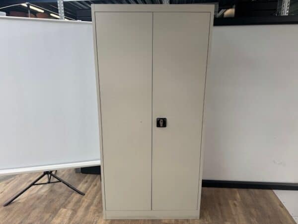 Licht grijze draaideurkast van 195x95x41 cm