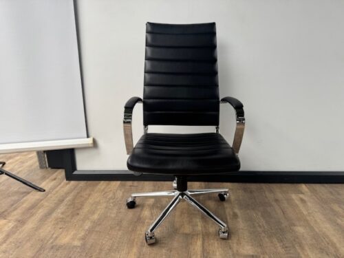 Bureaustoel zwart kunstleder hoge rug