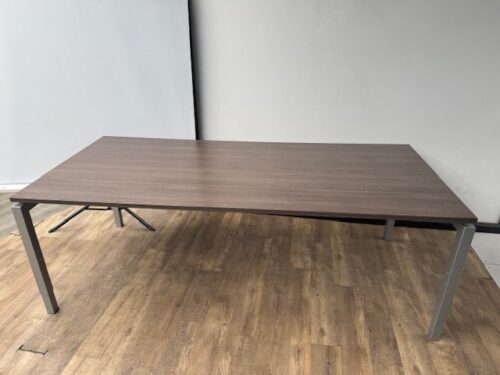 Q-line vergadertafel 220 x 100 antraciet eiken