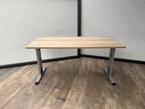 Bureau T-poot Aluminium + Nieuw blad